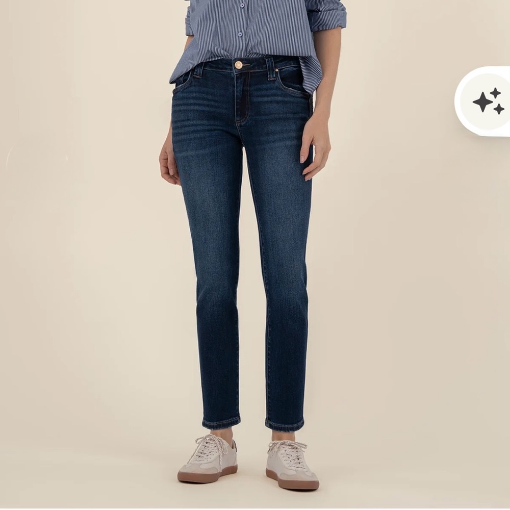 NWT Kut From The Kloth Mid-Rise Stevie Straight Leg Jean Dark Wash SZ 10, 28” IS